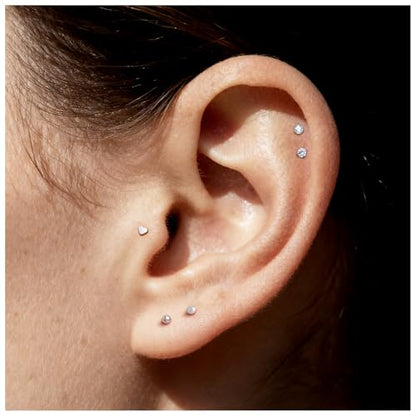 Vsnnsns 16G Lip Rings Stainless Steel Tragus Helix Conch Piercing Jewelry Snake Bite Piercing Monroe Lip Rings Labret Medusa Cartilage Lobe Earrings Studs Piercing Jewelry 6MM 8MM 10MM Silver 28PCS - style: 16G, 6MM