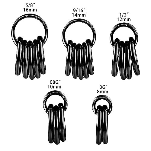 DOEARKO 2PCS Ear Gauges Cool Bat Saddle Ear Plugs Tunnels 316 Stainless Steel Hypoallergenic Earrings Gauges for Ears Expander Body Piercing Jewelry - color: #301 Black, size: 1/2"