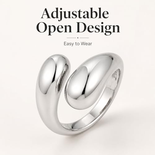 Roe Dolph Chunky Gold Rings for Women Stackable Statement Ring Set | Mixed sculptural shapes and polished surfaces create bold stacking combinations for parties dinners and everyday outfits - color: B2