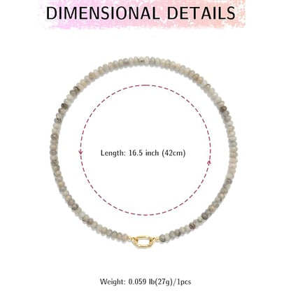 CONRAN KREMIX Colorful Stone Beaded Necklace for Women,Natural Gemstone Bead Choker Necklaces Boho Summer Beach Layering Necklace Jewelry Gift for Women - color: Shining Stone