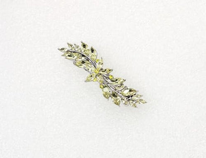 Faship Citrine Yellow Small Floral Hair Barrette Clip - color: Yellow / Citrine