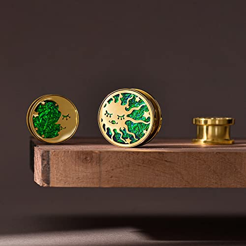 ERKUOO 2PCS Sun Moon Ear Gauges Screw Ear Tunnels Plugs Flesh Stretchers Piercing Earrings Hangers Expander 0g-1"(8mm-25mm) - size: 1"=25mm