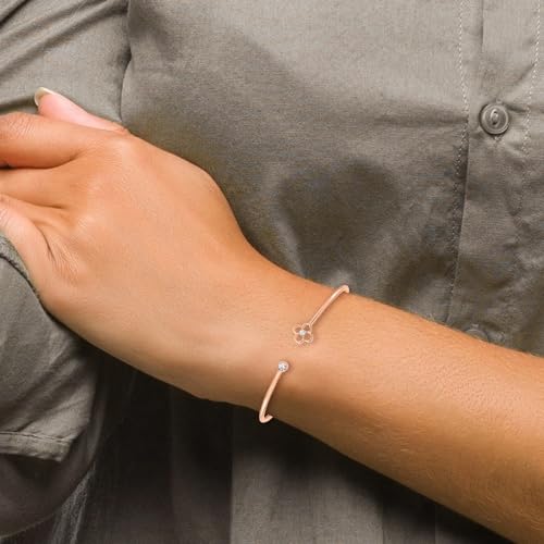 14k Rose Gold 0.17Ct Lab Grown Diamond Bangle Bracelet VS-SI Clarity, G-H Color