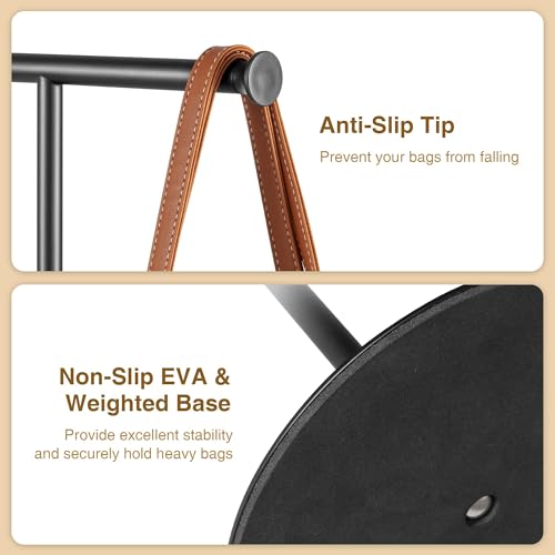 niffgaff 15"-24" T Bar Purse Display Stand Tabletop | Adjustable Height Handbag Holder, Countertop Hanging Rack for Lanyard, Long Necklace, Jewelry, Scarf, Black - color: Black