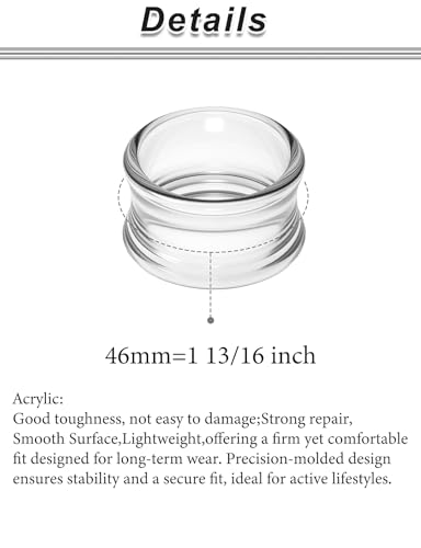 6G-50mm Hollow Acrylic Ear Plugs Tunnels for Women Men Double Flared Saddle Ears Gauge Plug Stretcher Expander Piercing Body Jewelry Black White Clear 1 Pairs - color: Clear, size: 46mm = 1 13/16 inch