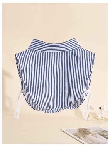 Verdusa Women's Fake Collar Detachable Dickey Collar Half Shirts Blouse - color: Blue Multi