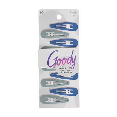 Goody Snap & Go Metal Contour Clips, 10 Count, Cool Tones, Snap Clips, Suitable for All Hair Types, Pain-Free Hair Accessories for Women, Men, and Kids, All Day Comfort - color: Cool Tones, size: 10 Count (Pack of 1)