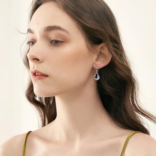 Black Onyx Earrings 925 Sterling Silver Black Onyx Dangle Drop Earrings Filigree Jewelry Gift for Women Girls - style: Filigree