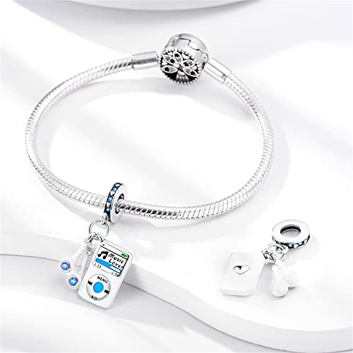 Pandach 925 Sterling Silver Charms for Bracelets and Necklaces Travel Round The World Beads Charms Relaxation Dangle Pendant,Jewelry Beads Gifts for Women - style: Love Music Charm