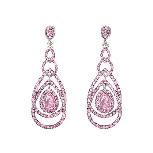 Cute Hollow Crystal Rhinestone Teardrop 8-Shaped Long Dangle Earrings for Women Fashion Strand Jewelry - style: Style05