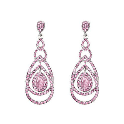 Cute Hollow Crystal Rhinestone Teardrop 8-Shaped Long Dangle Earrings for Women Fashion Strand Jewelry - style: Style05