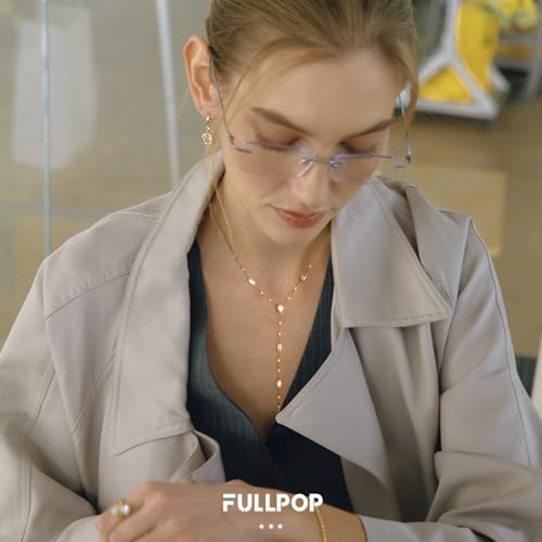 Fullpop Dainty Gold Necklaces for Women, 18k Gold Layered Lariat Necklace for Women Long Gold Choker Necklaces for Women Statement Diamond Heart Pendant Necklace Body Chain Jewelry for Women - style: Kind-Five