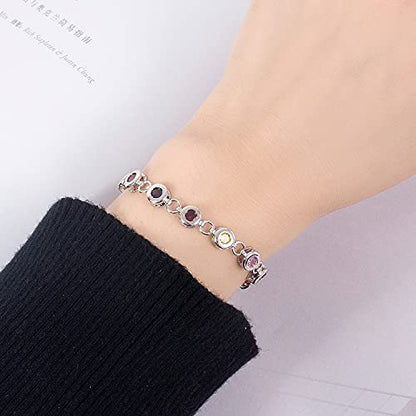 Dankadi Classic Tennis Bracelet 925 Sterling Silve For Women Elegant Cubic Zirconia Crystals Bangle 8 Inch Adjustable Charm Jewelry Gift