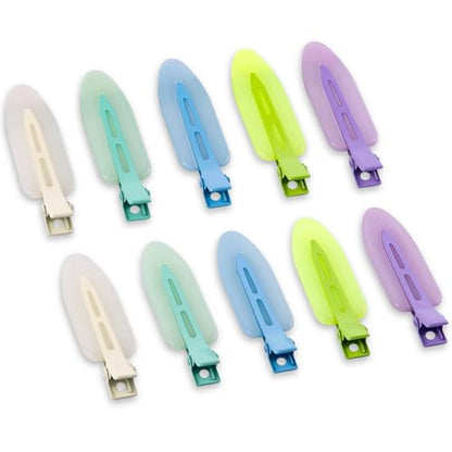 10 Pcs Creaseless No Crease No Bend Flat Hair Clips For Styling Non Slip Makeup Clips For Women Salon Hairstyle,Jelly White Green Neon-Green Blue Purple - color: Jelly White Green Neon-Green Blue Purple