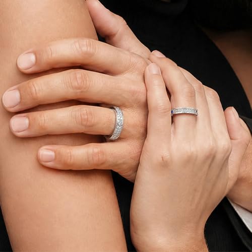PCY 14K Gold Plated Rings,Sky Full Of Stars Gold Rings for Women,Luxury Sky Full Of Stars Rings for Women,Sky Full Of Stars Promise Eternity Gold Rings to Wear Daily - color: White Gold