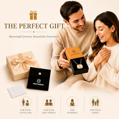 14K Gold-Plated Initial Necklace for Women, Western Belt Buckle Letter Pendant, Alphabet Necklace Includes 2 Chains, Cowgirl Jewelry Gift - color: B