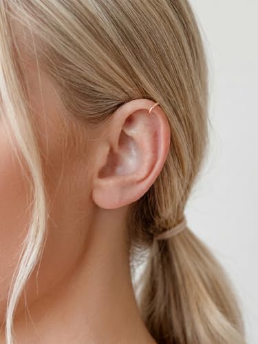 925 Sterling Silver Huggie Hoop Earrings, Small Silver Hoop Earrings for Women Hypoallergenic Huggie Lightweight Small Hoops Earring Cartilage Sleeper Earrings 6/8/10/12/14/16/18/20mm - color: Rose Gold, size: 6MM