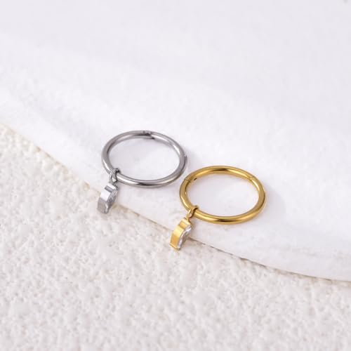 Ourania 16G Gold Stainless Steel Zircon Dangle Huggie Hoop Rook Piercing Helix Hoop Earring Tragus Hoop Cartilage Piercing for Women - color: Eyes Silver 2PCS, size: 1.2*10mm 2pcs