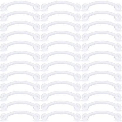 16G Clear Plastic Curved Barbells Eyebrow Ring Snake Eyes Tongue Rings Acrylic Bioflex Cartilage Helix Tragus Earrings Nipple Belly Lip Ring Piercing Retainer Length 6mm 8mm 10mm 12mm 36pcs - color: 36Pcs 16G 12mm