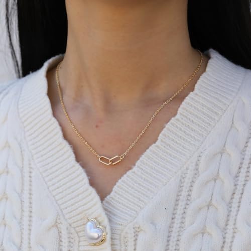 RZKING Silvery Necklace for Women, Gifts for Friend Mom Daughter Teacher - style: Paper Clip