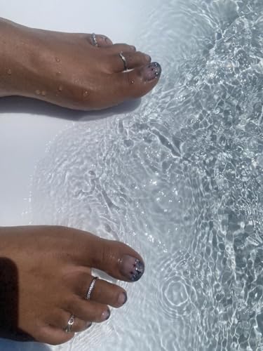 MODRSA Toe Rings for Women Toe Rings and Anklets for Women Toe Ring Adjustable Toe Rings Silver Rose Gold - color: E1-toe rings +anklets -silver