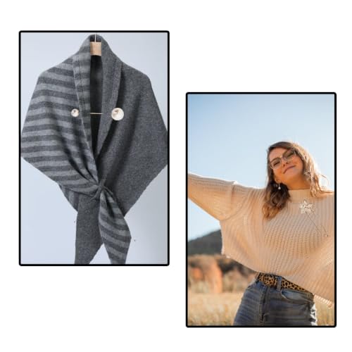 5 Pieces Pearl Brooch Safety brooches and Pins | fashion brooch pins for Clothes Safety Pin for Women Fashion Sweater Shawl Collar Dresses Cardigan
