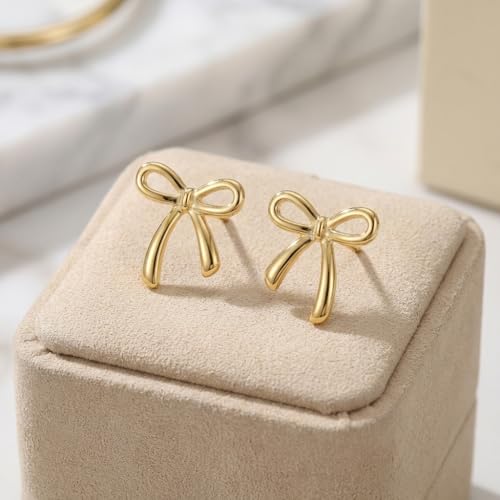 Gold Bow Earrings for Women, Long Tassel Chain Drop Earrings, Trendy Small Bow Earrings, Ribbon Waterfall Dangling Earrings, Pearl Bow Earrings, Sparkly Elegant Bowknot Preppy Jewelry Gifts for Women - color: Y