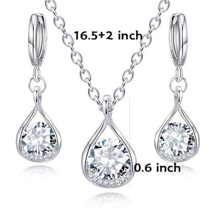 IFKM Silver Jewelry Sets For Women Rhinestone Pearl Crystal CZ Choker Necklace Earrings Bracelets Set For Bridal Bridesmaid Accessories Wedding Prom Anniversary Birthday Gifts - color: White