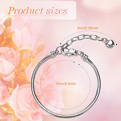Hicarer 27Pcs Snake Chain Bracelet Charm Bracelets - size: 6.3 Inch