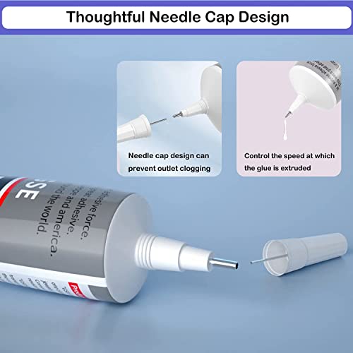 B7000 Adhesive Rhinestones Glue for Crafts, 2PCS 110ml / 3.7 fl oz with 5 Dotting Pen Tool, Wax Pencil and Tweezer, Jewelry Glue for DIY Craft, Makeup, Shoes, Jewelry Making, Nail Art - color: 2 PCS(Total 220ml)