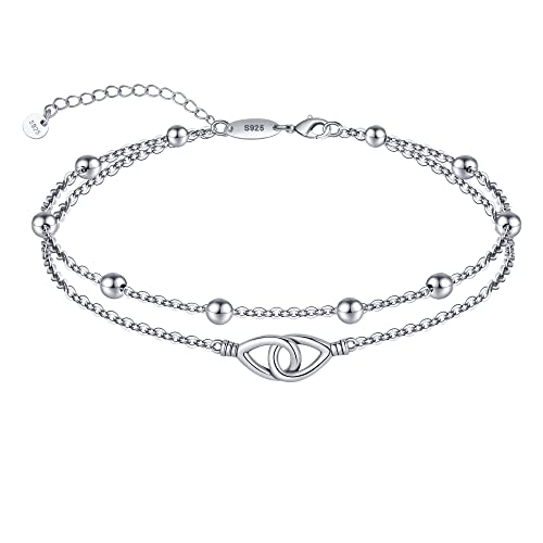 Anklet for Women S925 Sterling Silver Adjustable Foot Charm Ankle Bracelet Anklets Jewelry 9.5-10.5 Inches - color: 7# Infinity Anklet