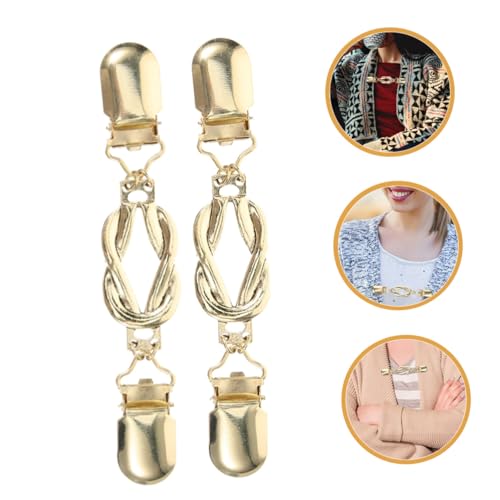 Healeved 3pcs Vintage Cardigan Clips and Sweater Collar Pins Retro Brooch Buckle Ladies Shawl Clips for Clothing Accessories and Scarf Styling