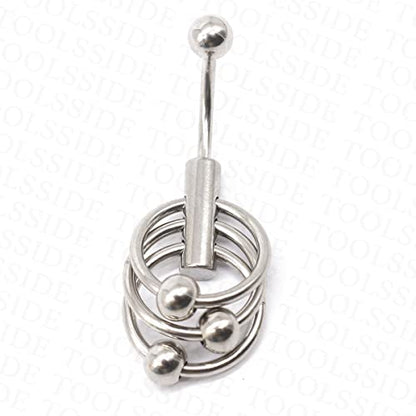 VCH Piercing Jewelry with Three Rings Stainless Steel Belly Button Ring | Navel Piercing, Jewelry Belly Rings for Women, 14G Belly Button Piercing