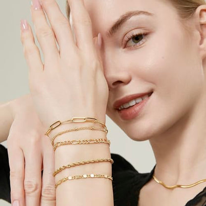 2PCS Handmade Bracelet Protection Gifts, String Adjustable Amulet Bracelet, Powerful Bracelet for Good Luck, Red Braided Bracelet for Women Mother Daughter Couples Sisters Friends - color: Gold-5 Layered Bracelets