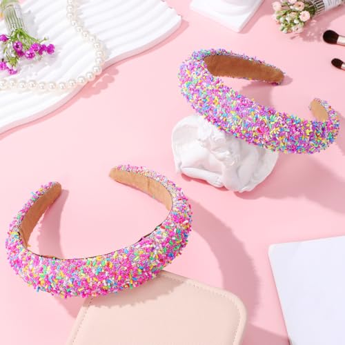 Beaupretty Fashionable Wide-Edged Headbands for Women 2 Pcs Non-Slip Padded Hair Accessories for Parties and Holidays