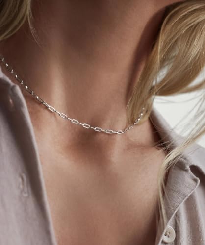 CONRAN KREMIX Waterproof Gold Necklace Layered Necklaces for Women Non Tarnish,14k Gold Plated Stainless Steel Dainty Stack Thin Chain Necklace Set for Women Gifts Jewelry - color: Silver-07