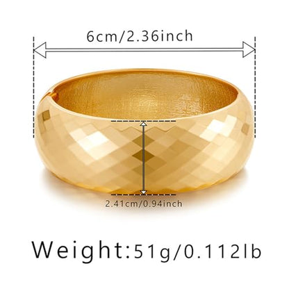 YMBYCM Gold Chunky Bangle Bracelets for Women | Trendy Wide Chunky Cuff Bracelets Wrap Bracelet Fashion Jewelry Accessories - color: J-G