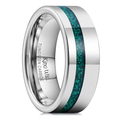 King Will Wood Wedding Band Wood Inlay for Men - color: Gunmetal-8mm