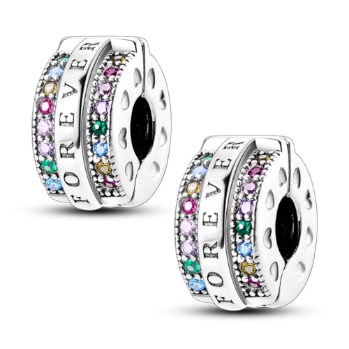 Pandach 925 sterling silver Clip Spacer Charm for Bracelet Clip Lock Stopper Bead Spacer European Openable Beads 2Pcs - style: 2-KJC506