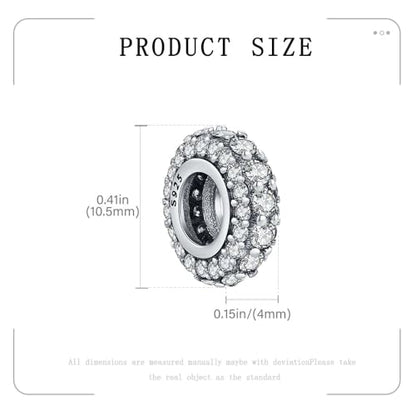 KEQ 925 Silver Spacer Stopper Bead Charms Clearance for Pandora Bracelets Birthstone CZ Always Stopper Birthday Gifts for Mom Grandmom Granddaughter Wife Sisters Friends - color: Silver(2 Pcs)