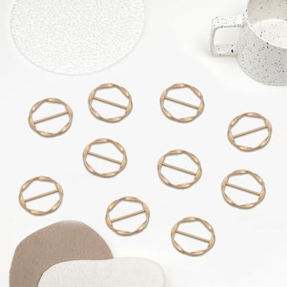 18Pcs Shirt Ties Clips for Women Silk Scarf Ring Clip T-Shirt Buckle Ring Clip Metal Round Circle Clip Clothes Clip - color: Matte Gold