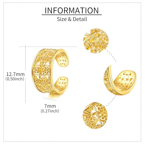 Celtic Knot/Celtic Knot/Bat/Filigree Viking Earrings 925 Sterling Silver Non Piercing Ear Cuff Earrings Cool Earring Cuff for Women Men - color: filigree-A-gold