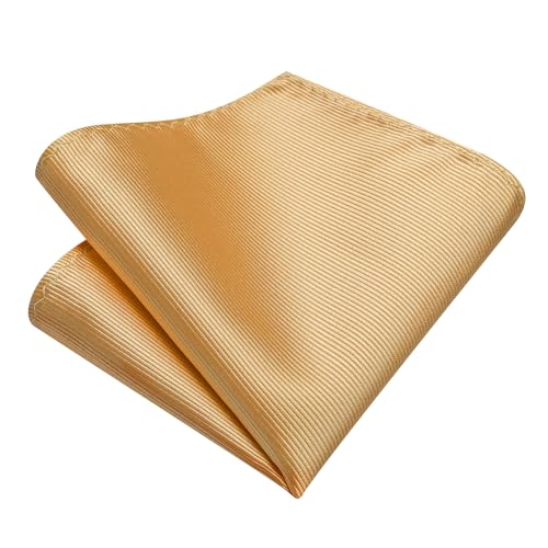 Solid Color Tie and Pocket Square with Tie Clip Lapel Pin Silk Formal Necktie Set Wedding Formal - color: Gold