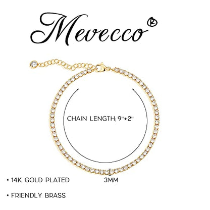 MEVECCO Anklet for Women Gold Chain 14K Gold Plated Dainty Boho Beach Summer Simple Foot Jewelry Ankle Bracelet - style: CZ Claw