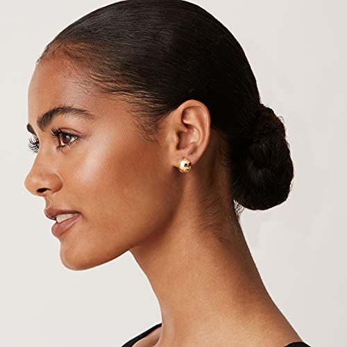 PAVOI 14K Gold Plated Chunky Huggie Earrings for Women, Small Hoop Earrings | Hypoallergenic Earrings with 925 Sterling Silver Posts, Trendy Ultra Thick Huggie Hoop Earrings - style: Ball