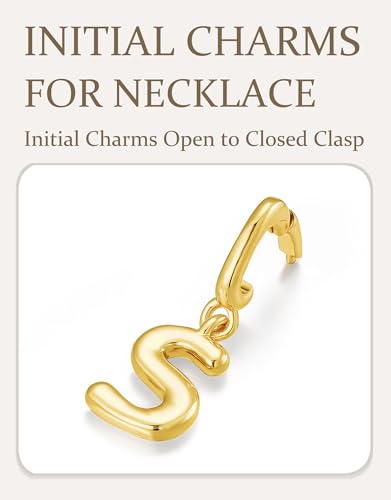 OVRUNS Initial Charm for Women Letter Bracelet Necklace Charms With Clasp | Alloy,nickel,safe for sensitive skin,Pendant with install clasp,fits bracelets with necklaces,great for gift - color: Gold, style: Letter S