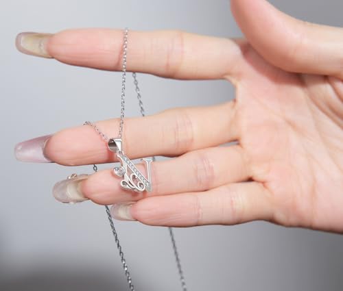 S925 Sterling Silver Initial Letter Necklaces for Women Dainty Letter Chain Necklace for Women Personalized Jewelry Gifts - style: N