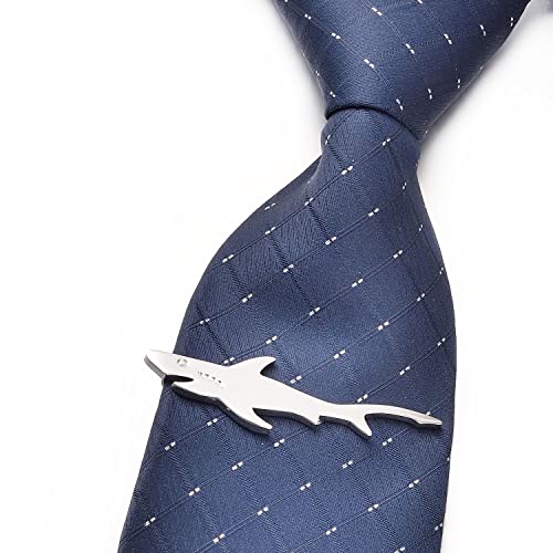 Yoursfs Shark Ties for Men Novelty Shark Tie Clips Funny Marine Animals Tie Clips - style: Silver Shark Tie Clips