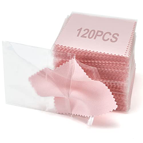 PINGMIC Jewelry Polishing Cloth, 120 PCS Silver Cleaning Cloths | 3.15" × 3.15" individually wrapped polishing cloths for sterling silver, gold, platinum, brass, copper, and more - color: 120pcs