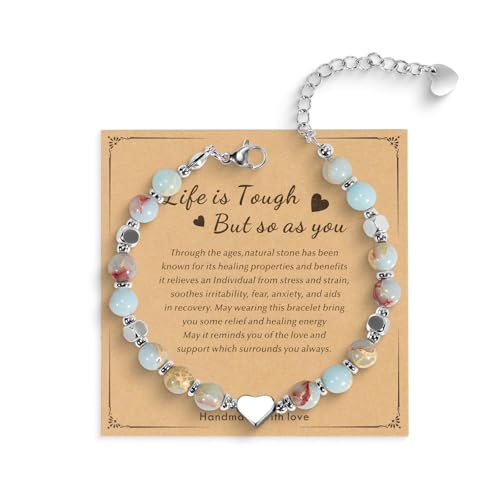 Beaded Bracelet for Women - Inspirational Sometimes You Forget You're Awesome Friendship Jewelry, Dainty Birthday Gift for Best Friends, Mom, Sister, Daughter - style: Life is Tough